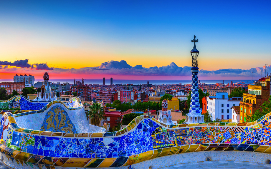 Park Güell in Barcelona, Spanien