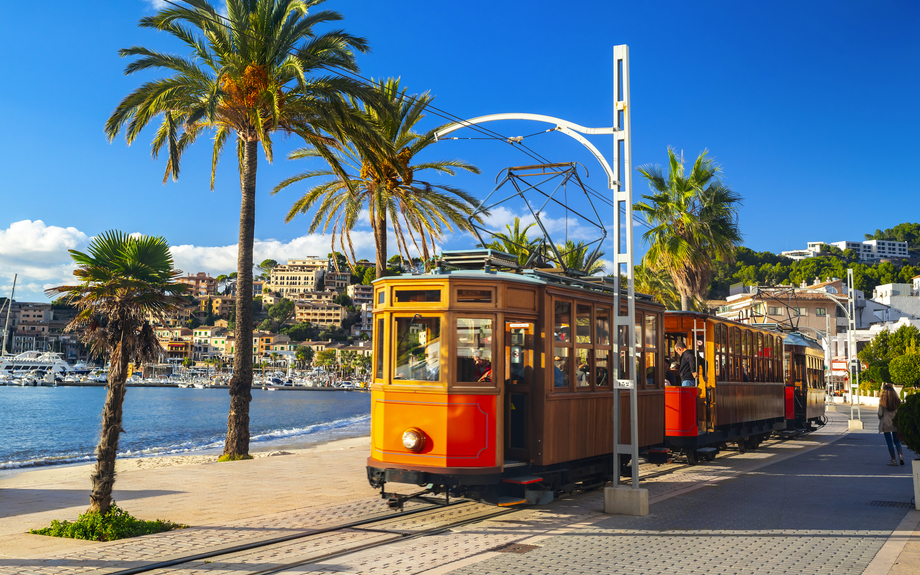 Straßenbahn in Port de Soller auf Mallorca