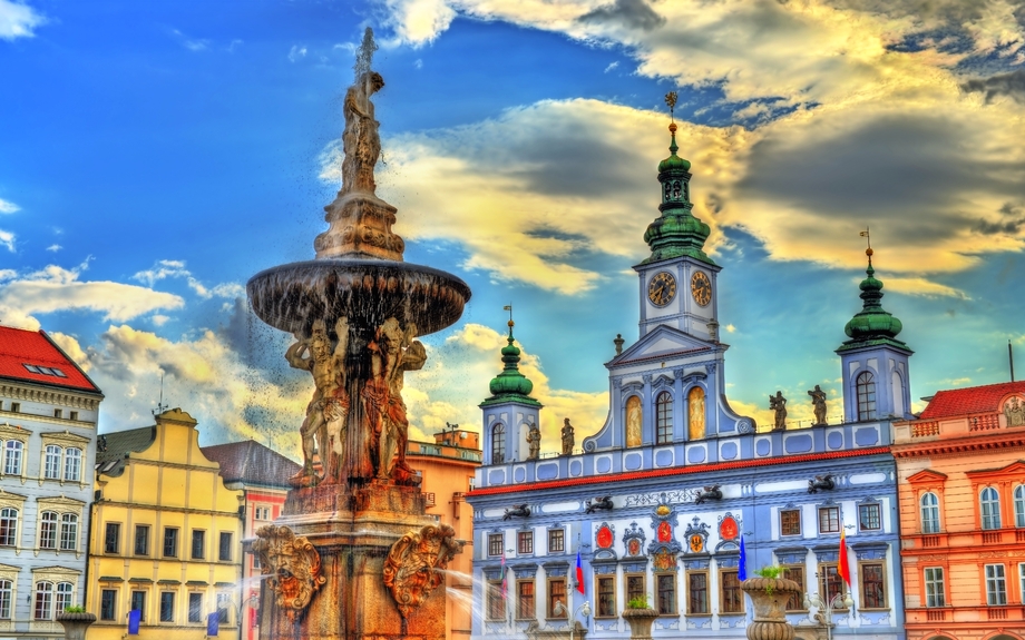 Samson-Brunnen in Budweis