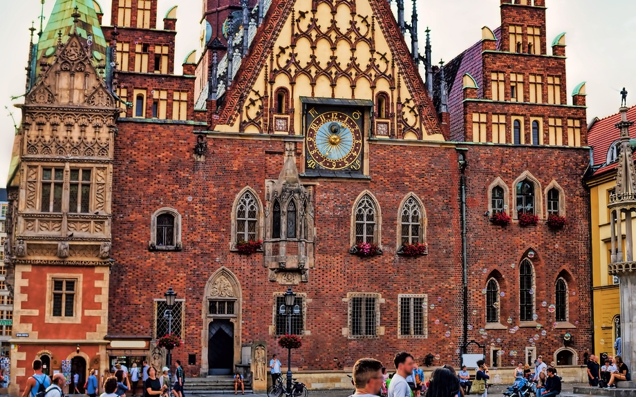 Rathaus in Breslau, Polen